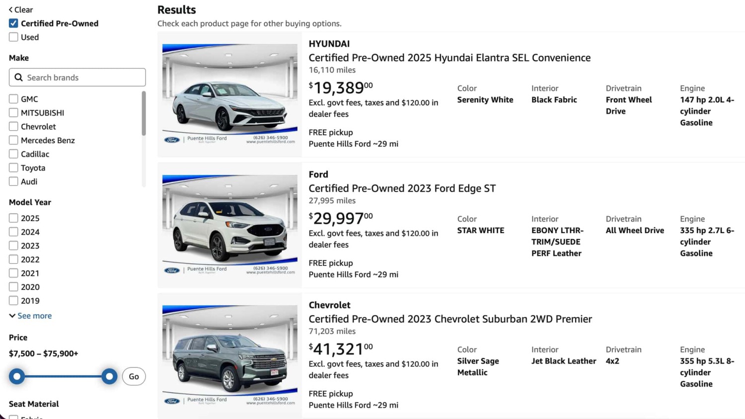Amazon Is Now Selling Certified Pre-Owned Fords