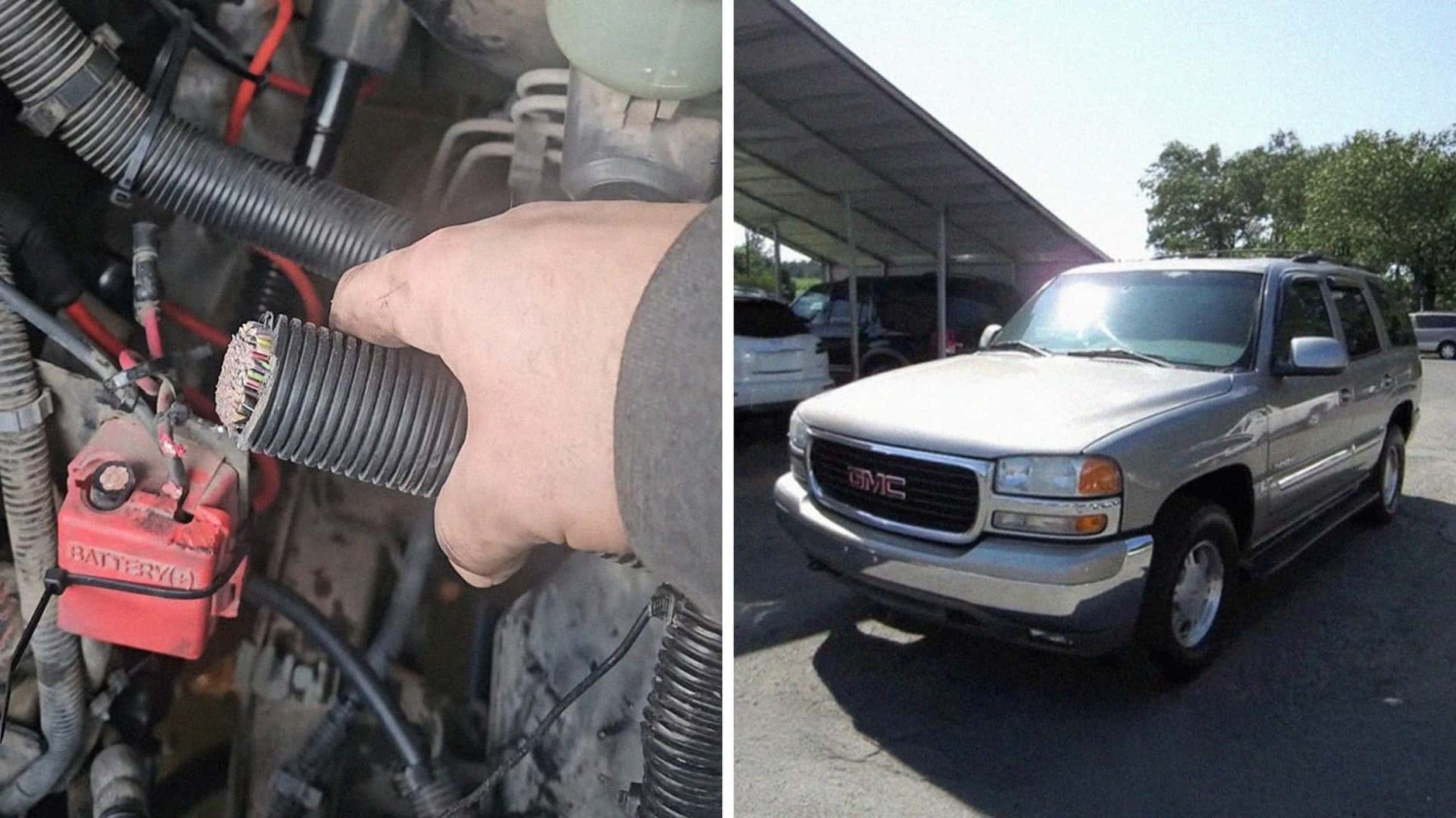 GMC, 'I Have Nightmares About Things Like This': Man Cuts a Hose in Half While Working on His GMC Yukon. Then He Realizes What's Inside