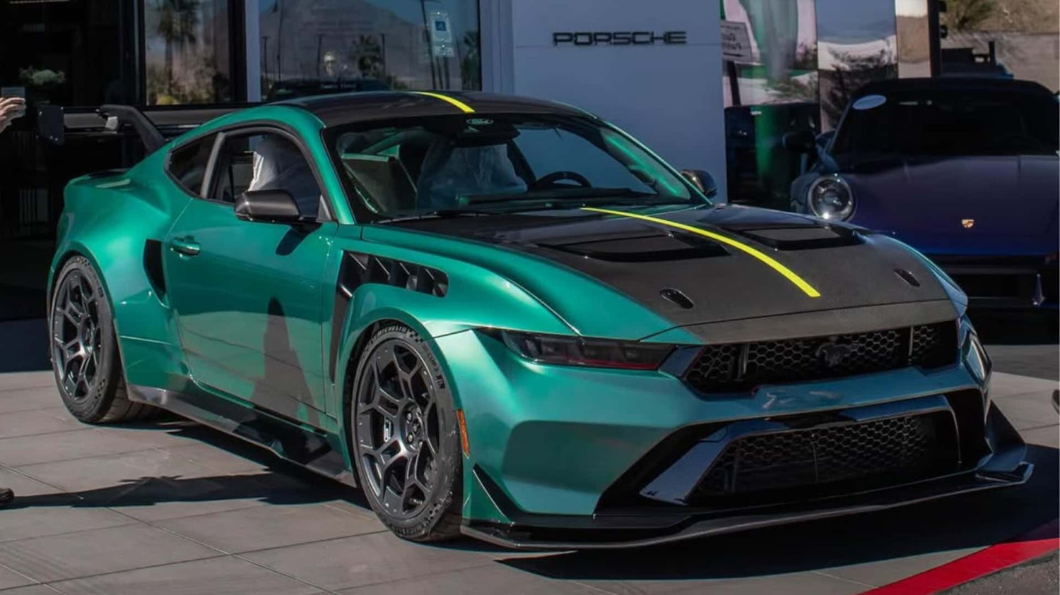 Porsche, Hero Mustang GTD Owner Has His Car Delivered To A Porsche Dealer 