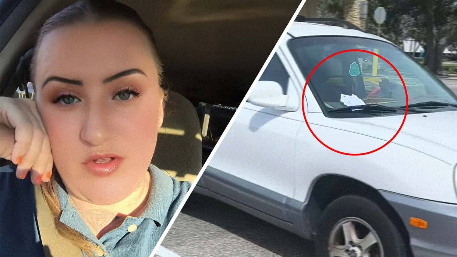 Hyundai, Hyundai Santa Fe, Florida Hyundai Santa Fe Driver Walks Up to Her Car. Then She Sees a Paper on Her Windshield