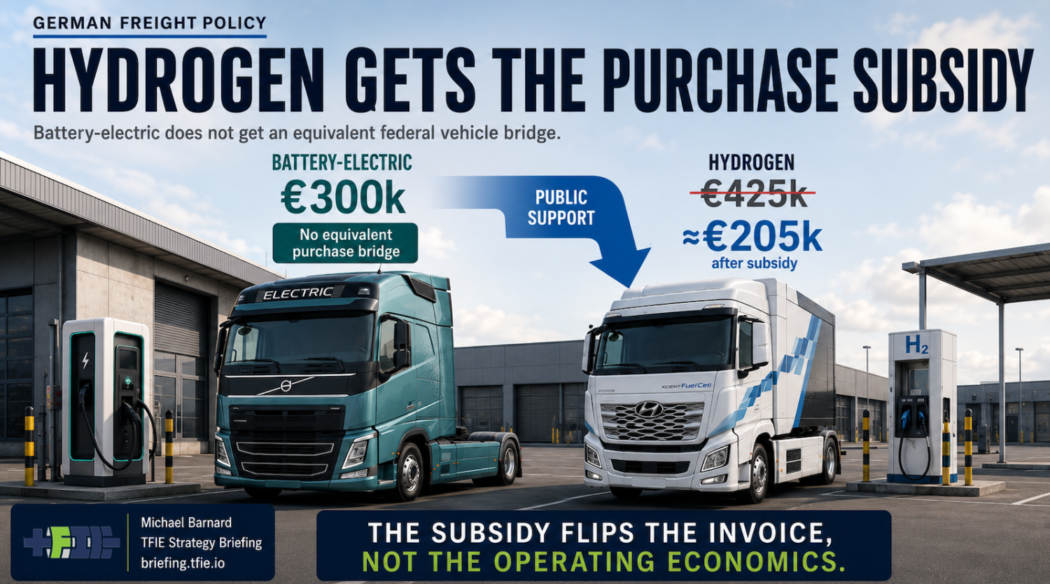 Battery, Germany Is Subsidizing Hydrogen Truck Purchases, Not Battery-Electric Ones