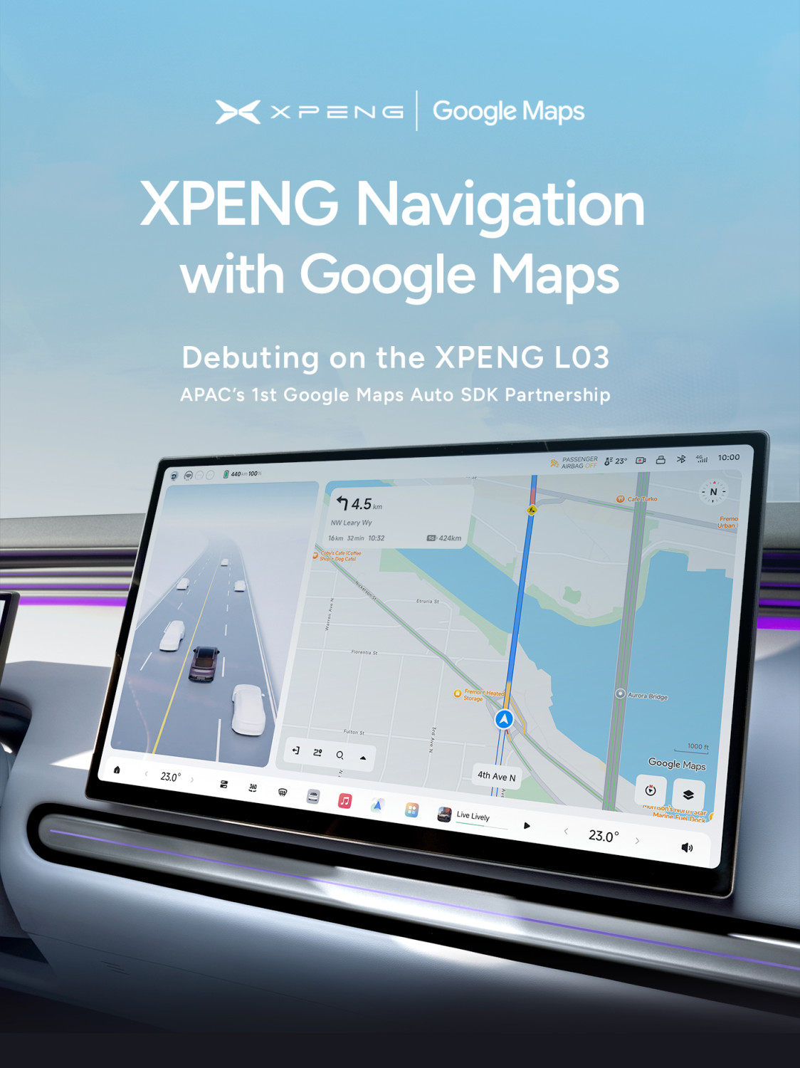 XPENG Collaborates with Google Maps, Bringing a Complete Refresh of In-Car Navigation and ADAS Support Built into Its Ambitious New Model L03
