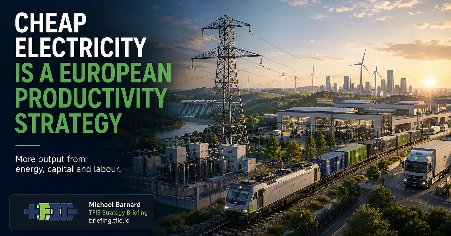 A Productivity Strategy For Europe Starts With Cheap Electricity