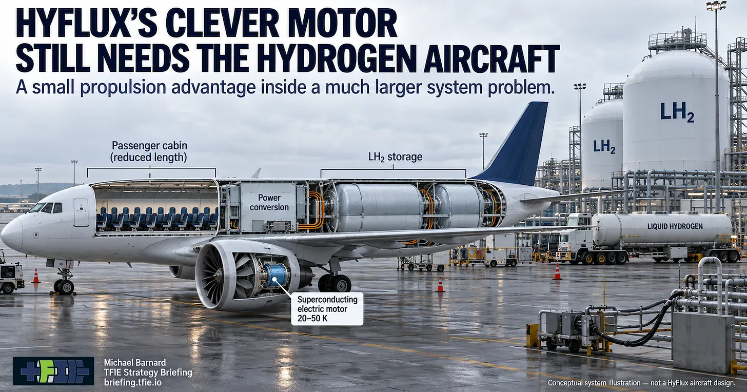 HyFlux’s Superconducting Motor Might Work. Hydrogen Aviation Is The Hard Part.