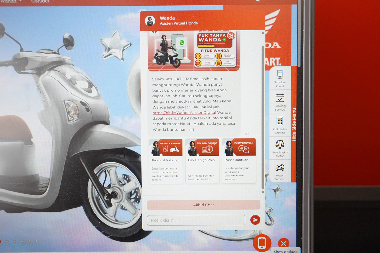Layanan Digital Asisten Virtual Wanda – BISA DIAKSES 24 JAM NONSTOP