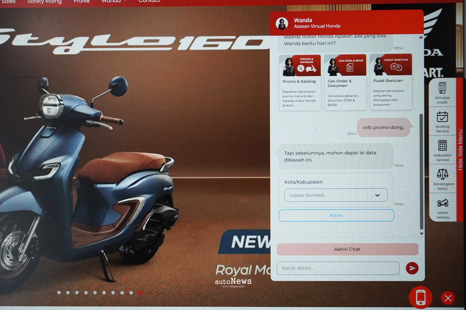 Asisten Virtual Lewat Aplikasi Wanda – BELI MOTOR HONDA SEMUDAH KIRIM WHATSAPP