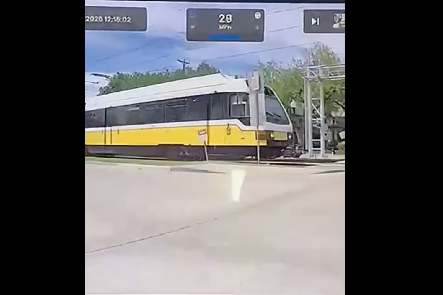 Tesla 'Full Self-Driving' crashed through railroad gate seconds before train