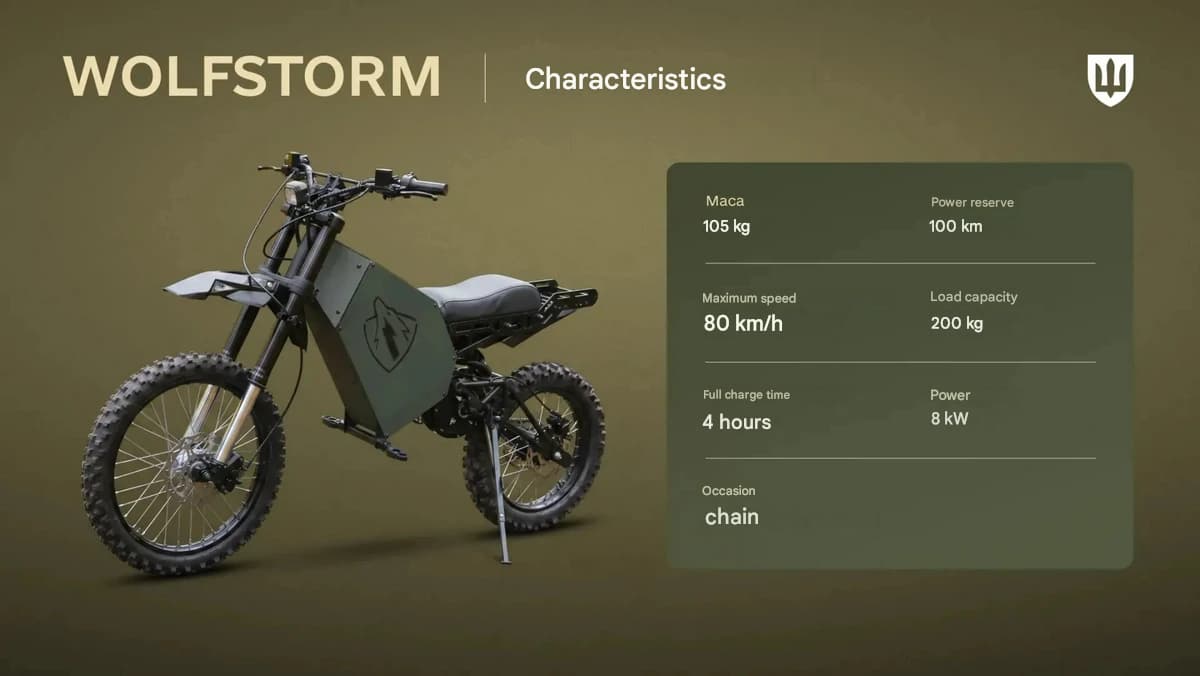 Ukraine officially adopts new electric motorcycle for military use
