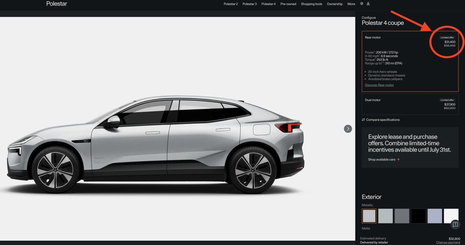 Polestar 4s are a smoking deal at $25k off now that they're banned in the US