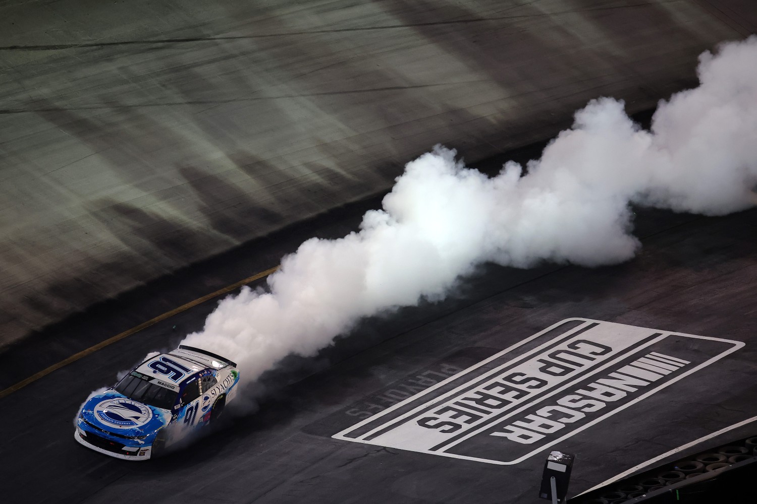Bristol NASCAR Race Red Flag for Major Engine Fire for Mason Maggio