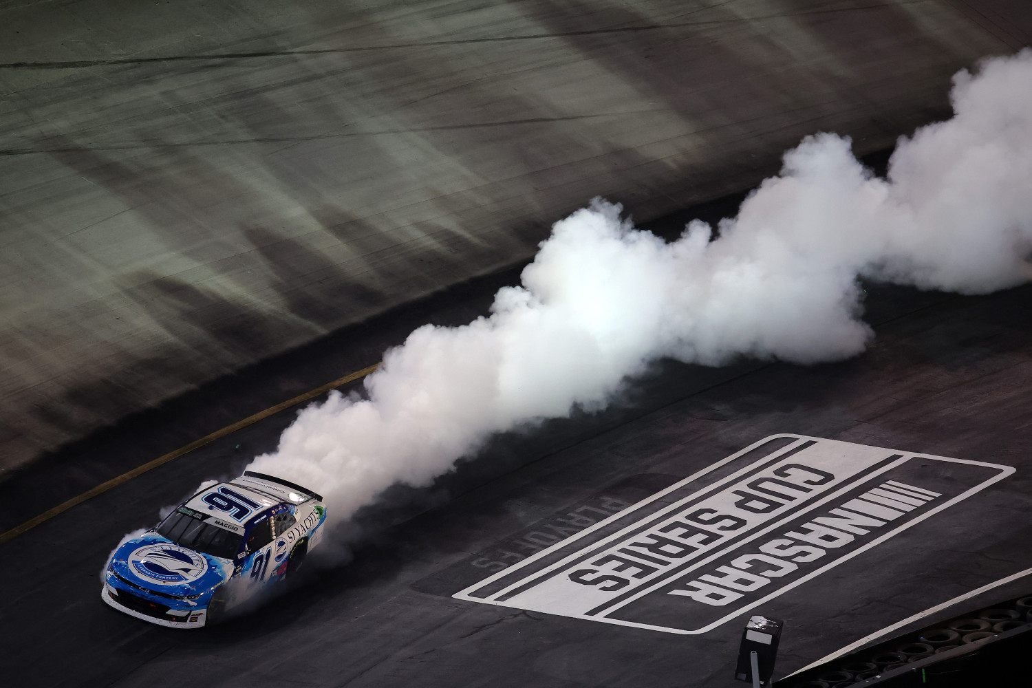 Bristol NASCAR Race Red Flag for Major Engine Fire for Mason Maggio