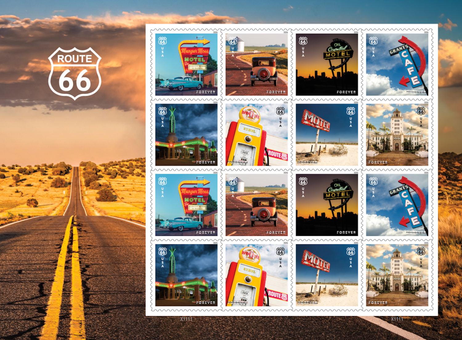 USPS Celebrates 100 Years of Route 66 with Special Set of Stamps