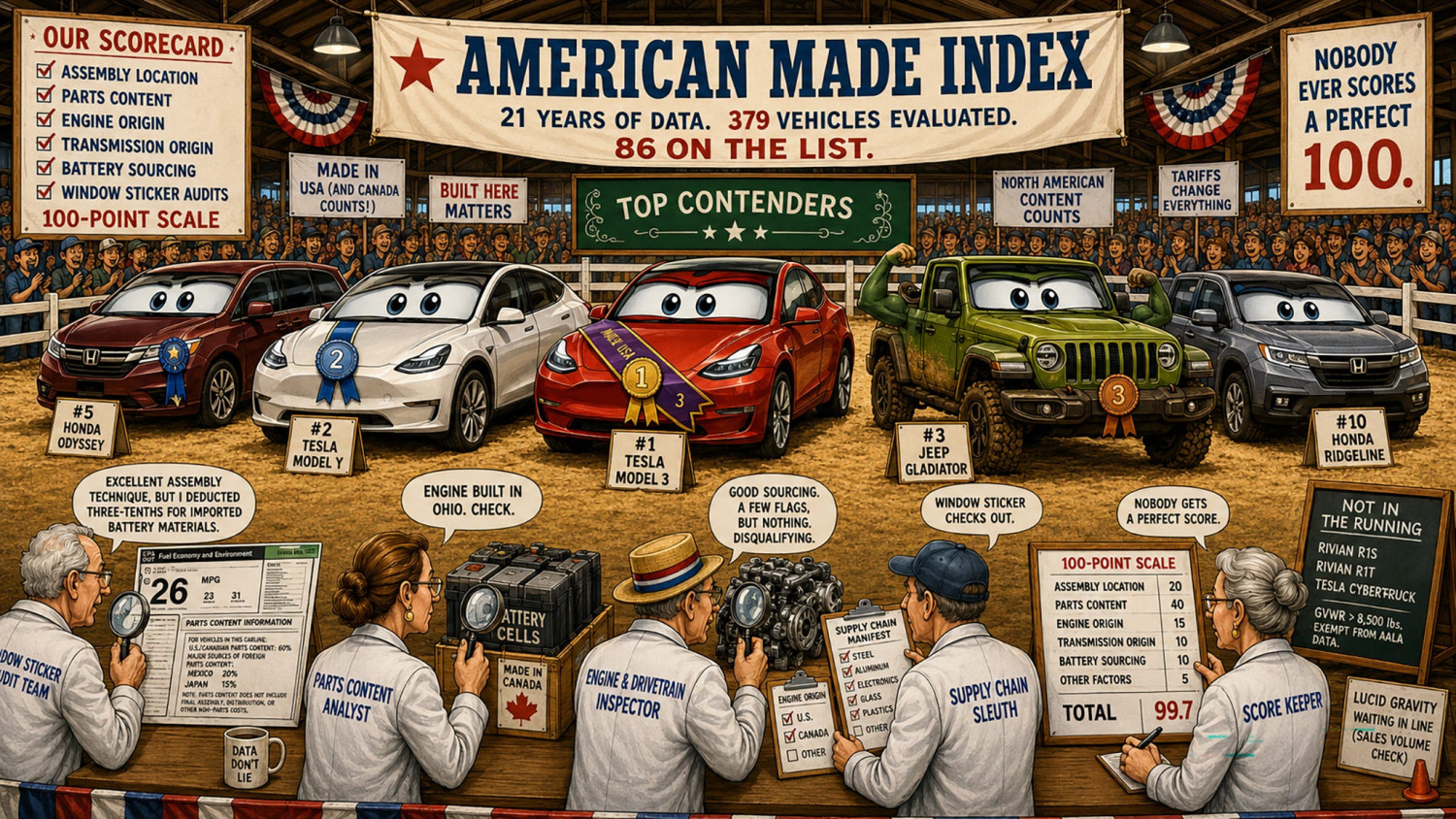 2026 American-Made Index: Tesla No. 1, Honda Sets Record, Jeep Climbs