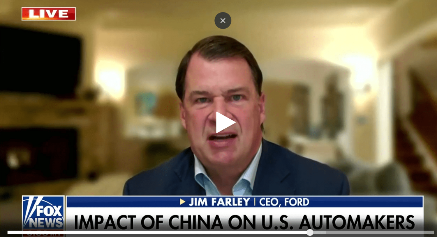 Ford CEO Farley Warns Against Entry of Chinese Automakers Into the US