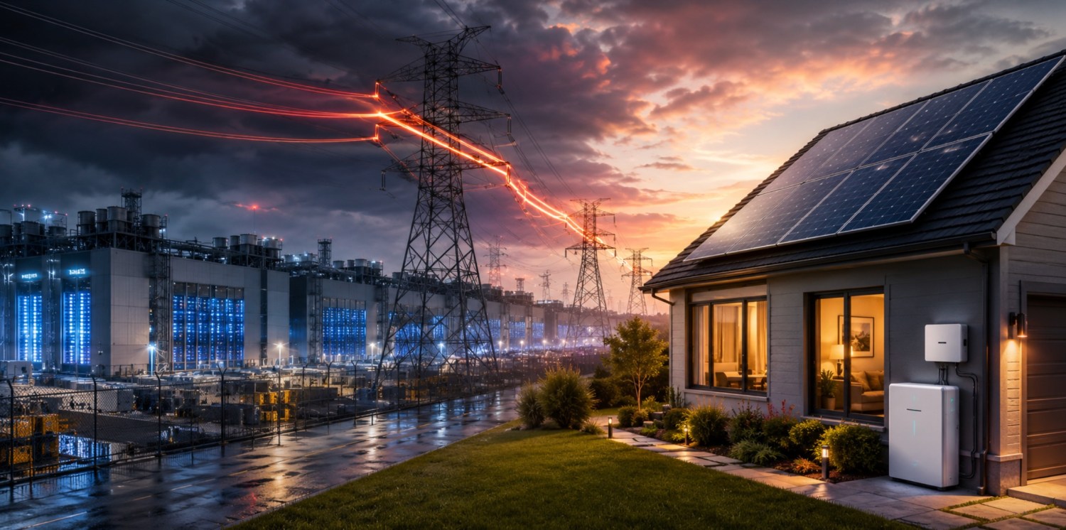 Data centers are cutting power to homes, driving homeowners to solar and batteries