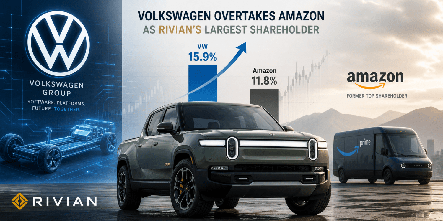 Volkswagen, Rivian, Volkswagen overtakes Amazon as Rivian's (RIVN) largest shareholder with 15.9% stake