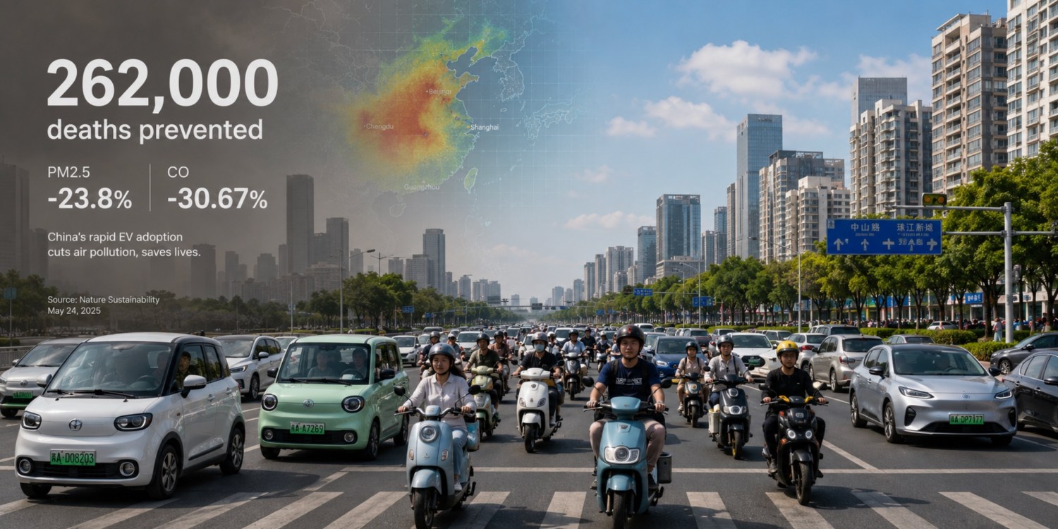 China's EV shift cut pollution enough to prevent 262,000 deaths