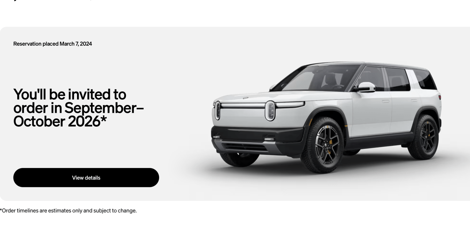 Rivian, You can now check when you'll be able to order your Rivian R2