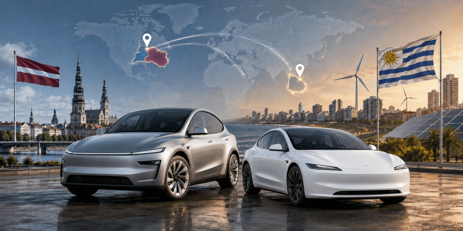 Tesla, Tesla launches in Latvia and Uruguay, expanding on two continents