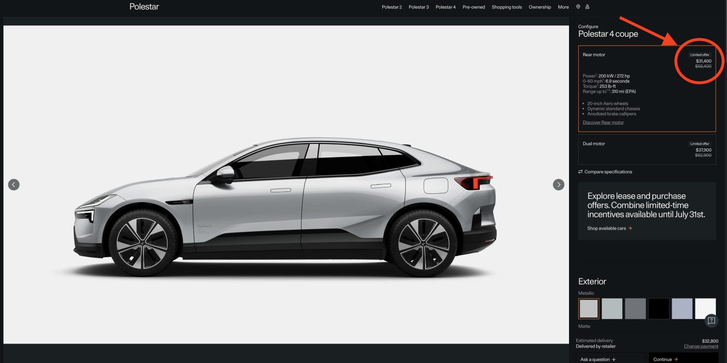 Polestar 4s are a smoking deal at $25k off now that they're banned in the US