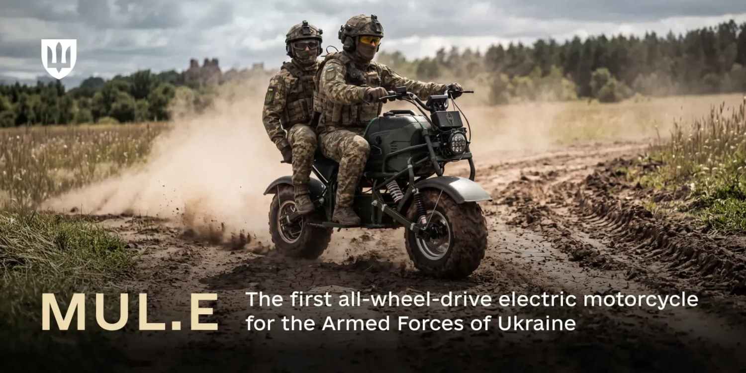 Ukraine debuts mine-resistant all-wheel drive combat electric motorcycle