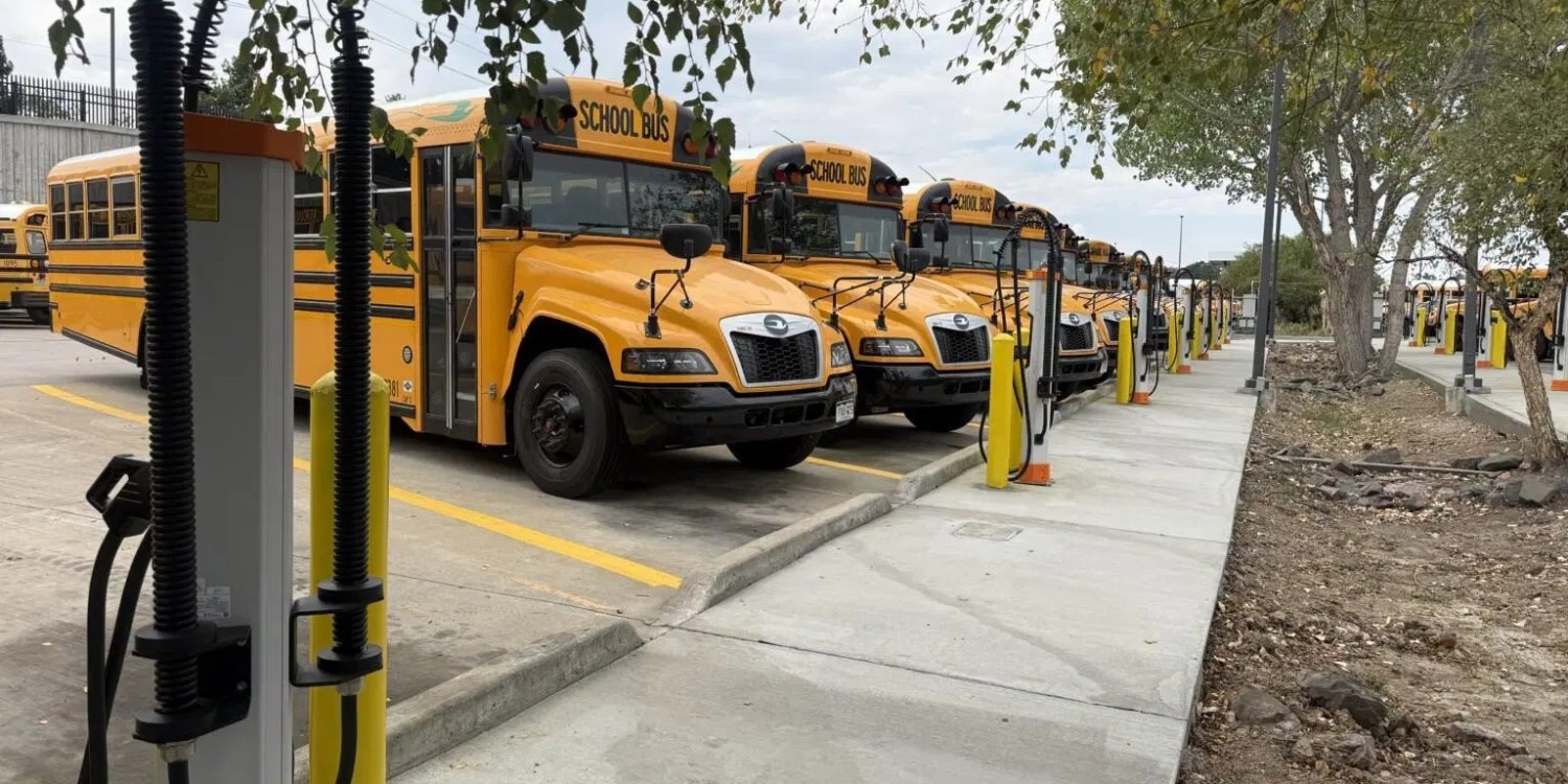 Colorado's largest electric school bus fleet gets a 26-plug charging hub