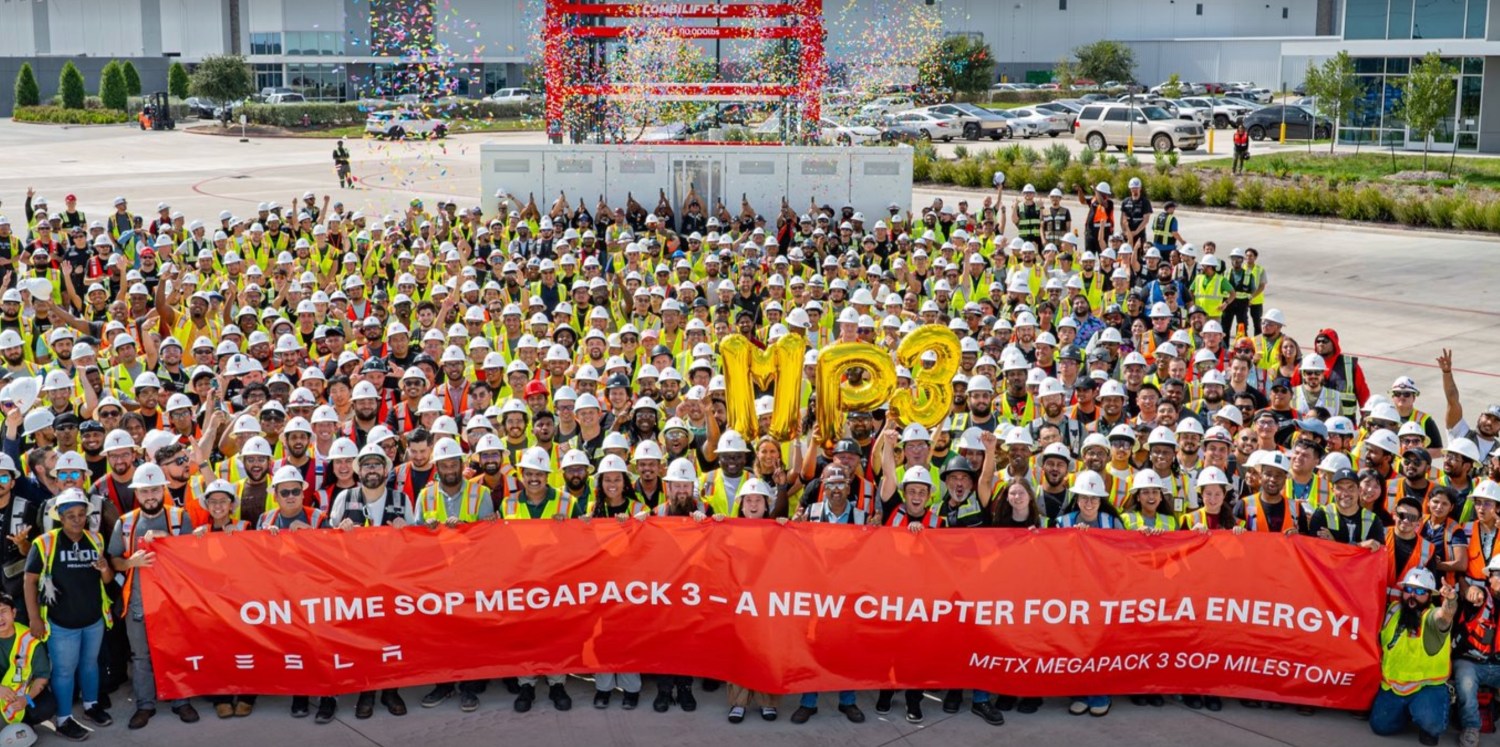 Tesla starts Megapack 3 production with 28% more energy per unit