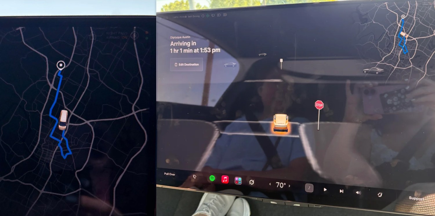 Tesla Cybercab turns 10-minute Austin trip into 70-minute detour