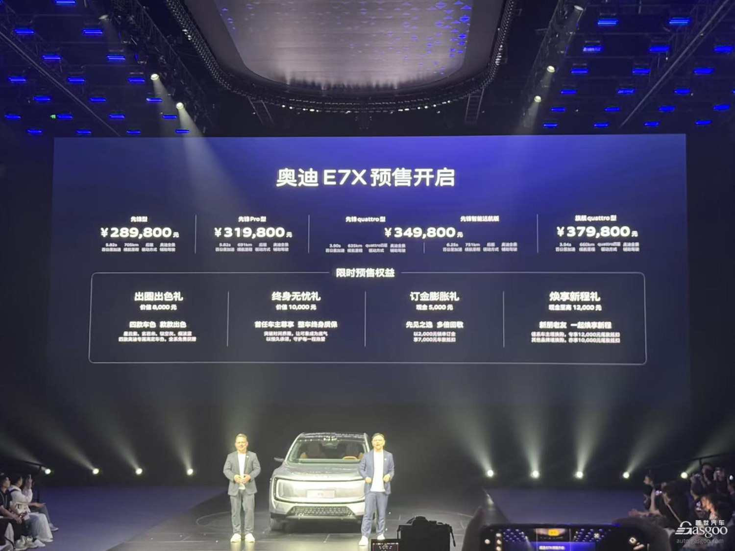 Audi E7X Presales Start at 289,800 Yuan, Offering 109 kWh Battery and 751 km Range Variants