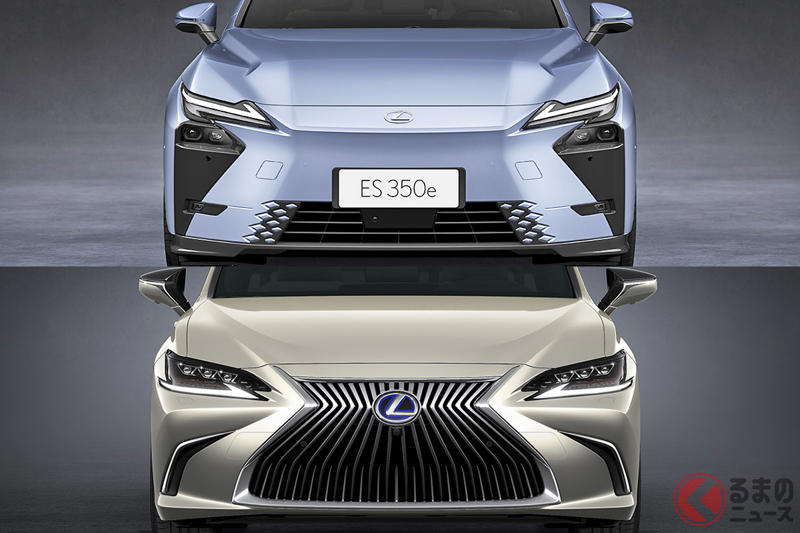 レクサス「新型ES」世界初公開！ 7年ぶり全面刷新で全長5.1mボディ×“流麗デザイン”に大進化！ ブランド“基幹モデル”はどう進化？ 新旧を徹底比較