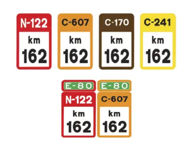 Hito kilométrico y miriamétrico: ¿qué tipo de señales son y por qué son de diferente color?