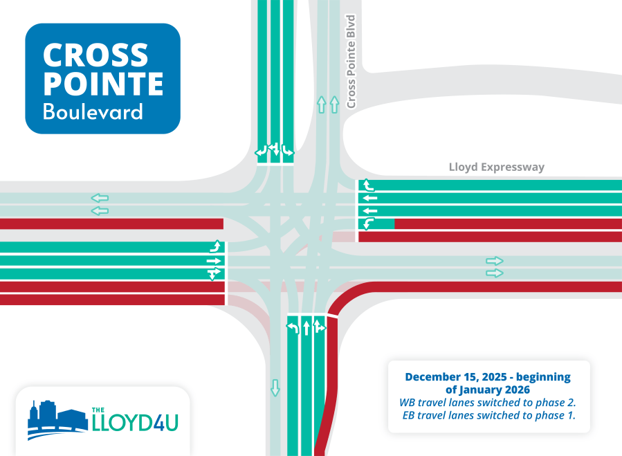Lane shift planned for Burkhardt and Cross Pointe intersections