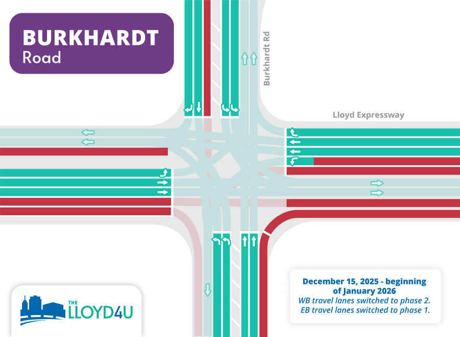 Lane shift planned for Burkhardt and Cross Pointe intersections