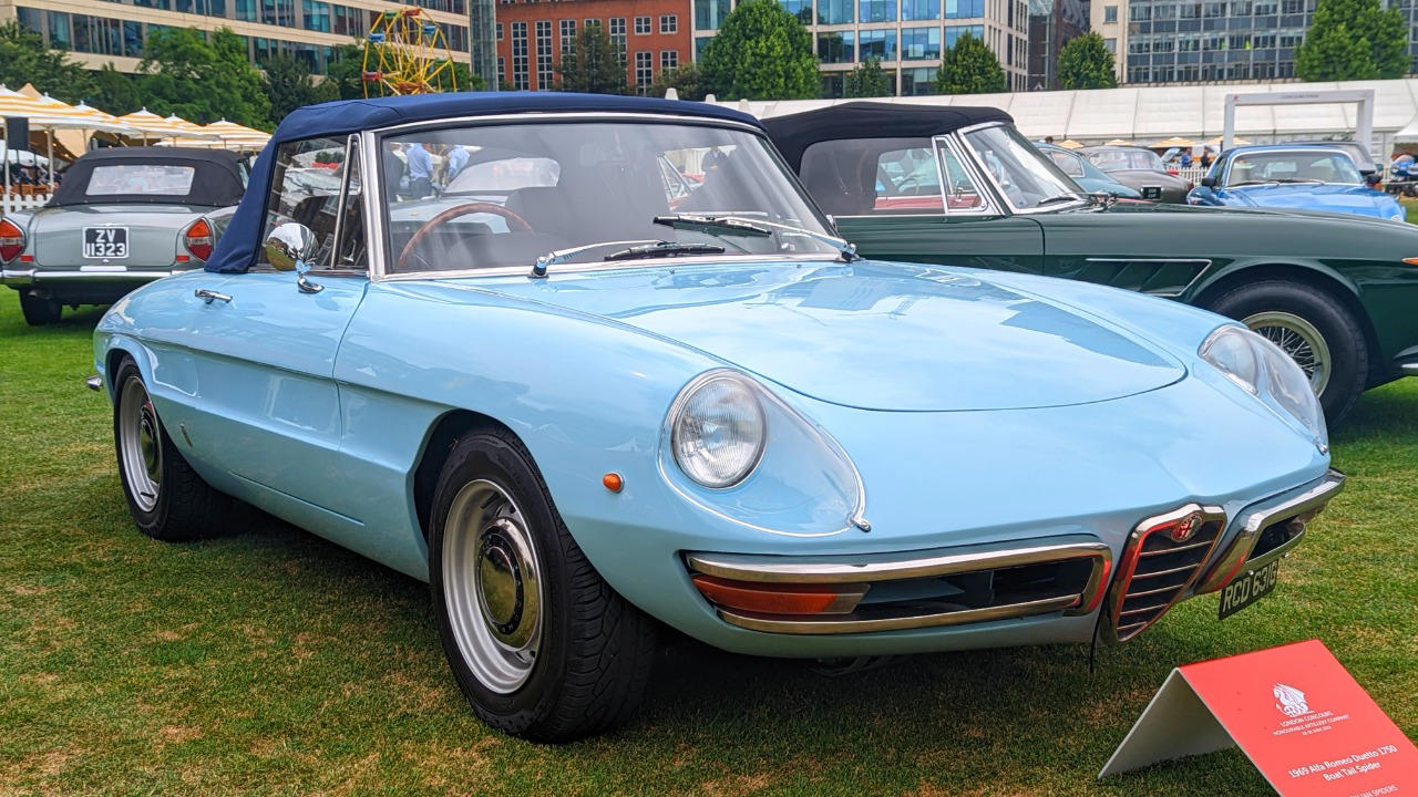 1969 Alfa Romeo Spider vs 1969 Fiat 124 Spider, one still draws attention