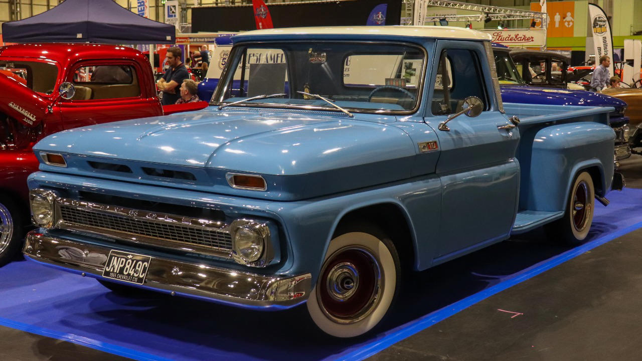 1965 Ford F-100 or 1965 Chevrolet C10, one is still climbing in value