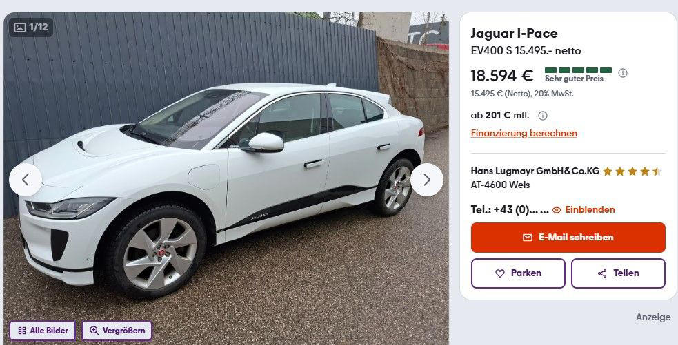 Como pasó el Jaguar I-Pace de Coche del Año en Europa a valer menos de 20.000 euros