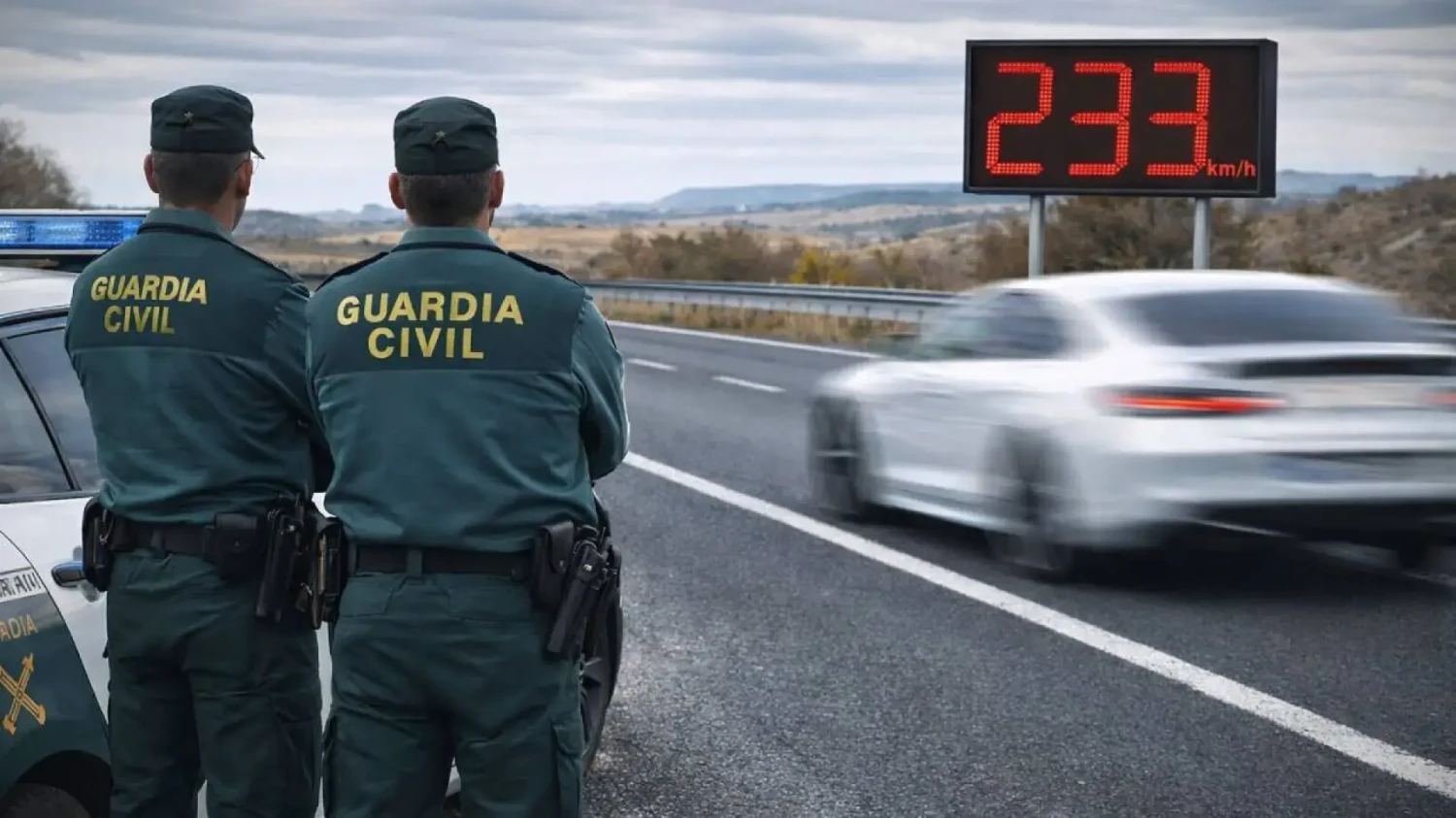 La Guardia Civil caza a una mujer de 63 años a más de 233 km/h y sin carné