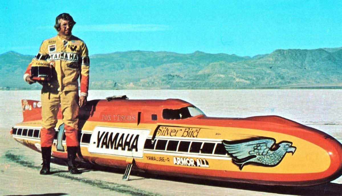 La moto-cohete que batió récords de velocidad hace 50 años: a 512 km/h en las salinas de Bonneville
