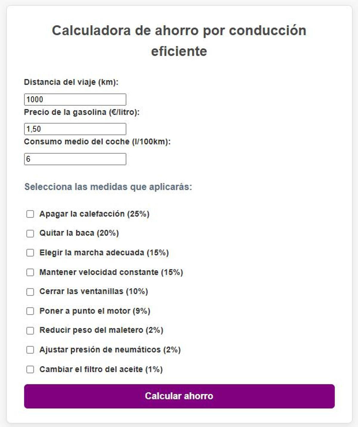 Con cifras en la mano, calcula lo que podrás ahorrar si conduces de manera eficiente