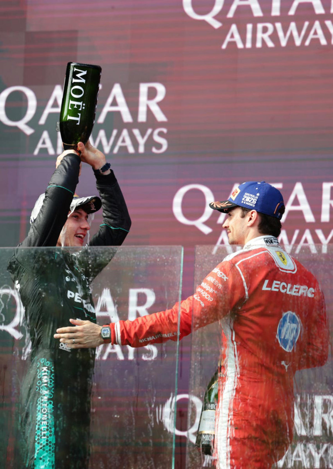 Charles Leclerc, sobre la batalla con George Russell y Mercedes F1 en el GP de Australia: "No me lo esperaba"