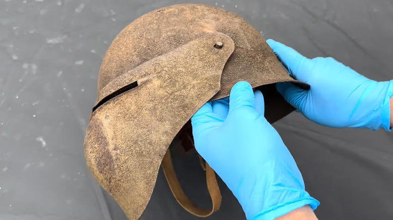 This WW1 helmet designed by Ford looks like something out of a medieval horror story