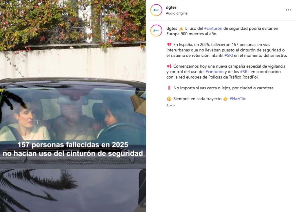 La DGT intensifica los controles del cinturón de seguridad y los sistemas infantiles hasta el 15 de marzo
