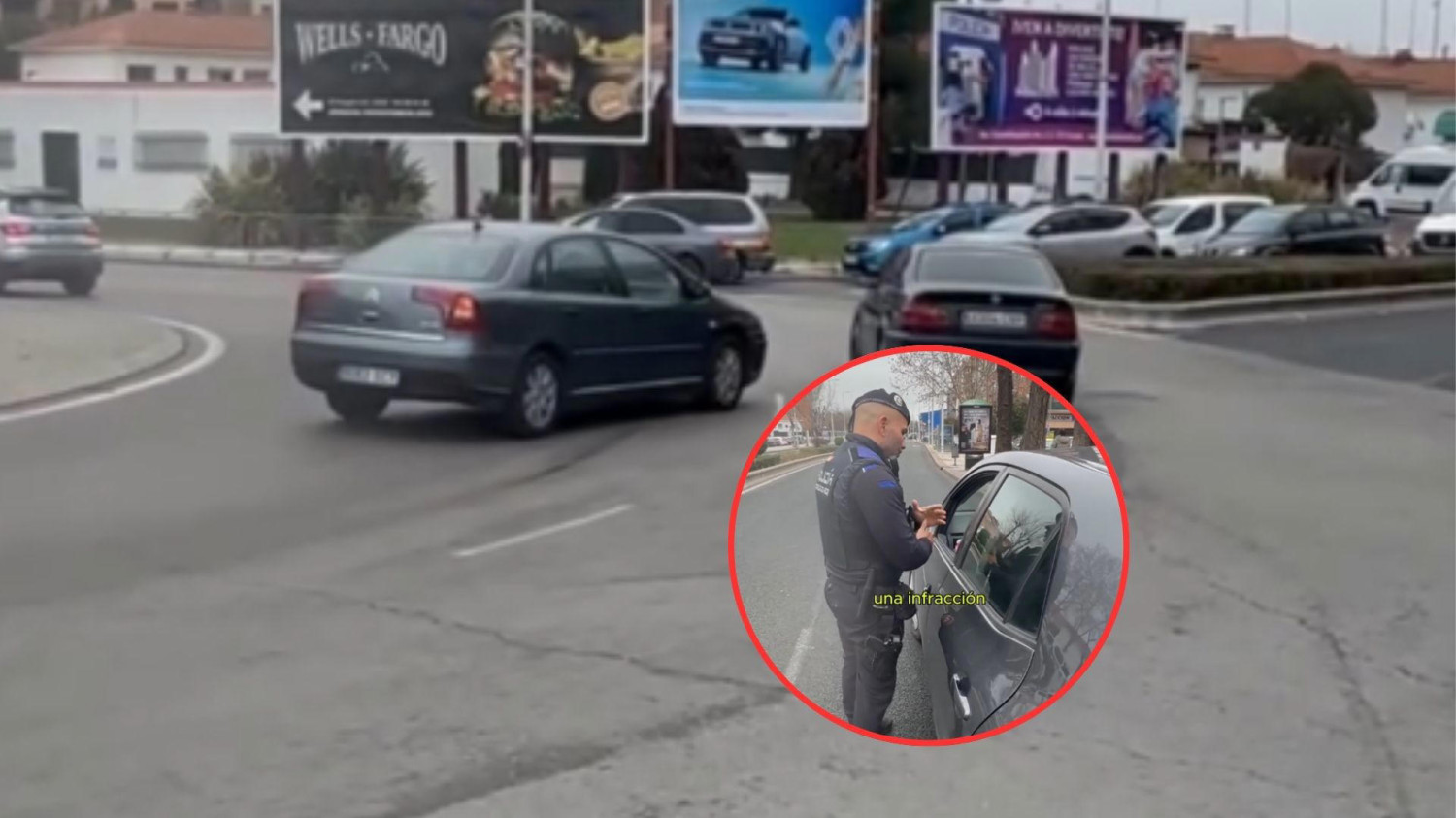 Hizo esto en una rotonda y no sabía que la policía estaba ahí: la maniobra que le va a costar 200 euros de multa