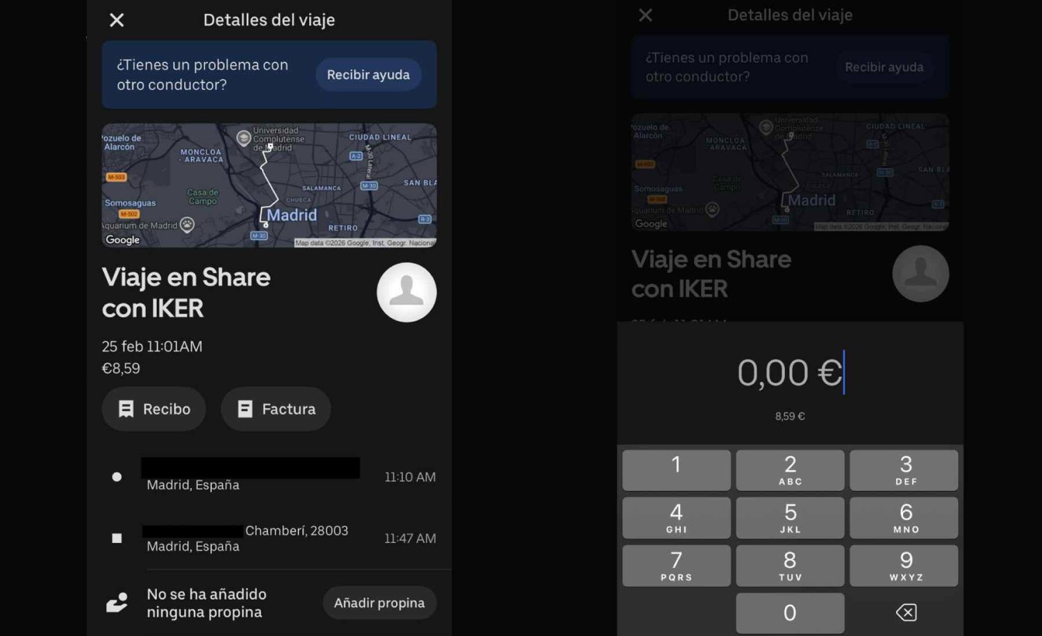 La duda que muchos tienen al pagar un viaje en Uber o Cabify: qué pasa realmente con la propina en las 'apps'