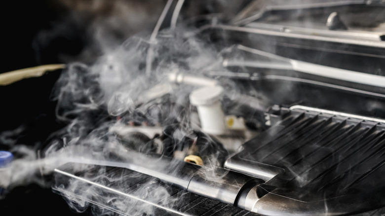 Motor oil boiling in your car is nearly impossible, but if it does you've got bigger problems
