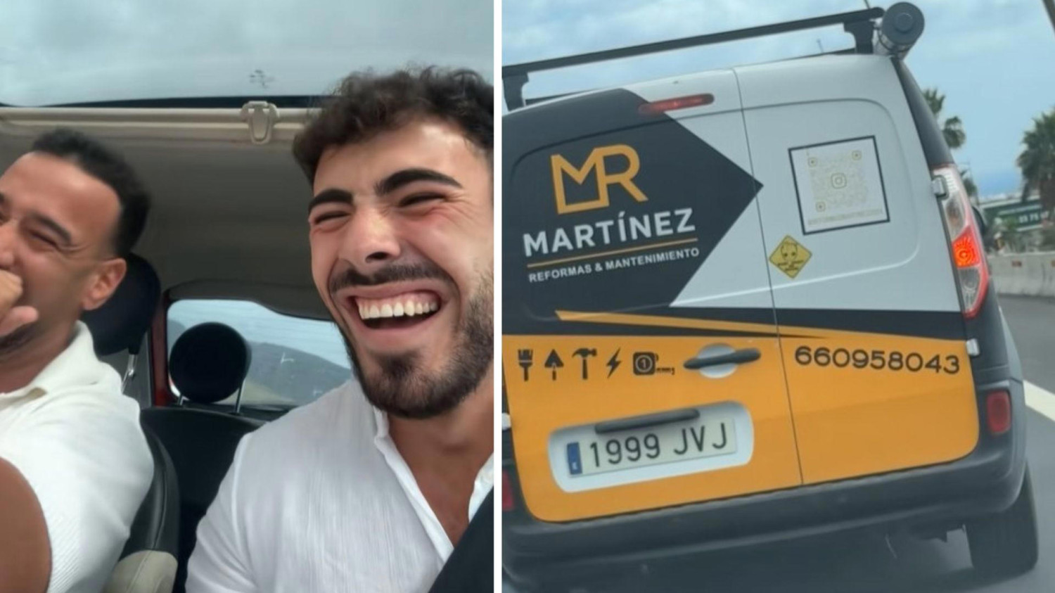 Estaban en un atasco en una carretera de Tenerife y decidieron llamar al teléfono que tenía la furgoneta delante de ellos: esto es lo que le pidieron
