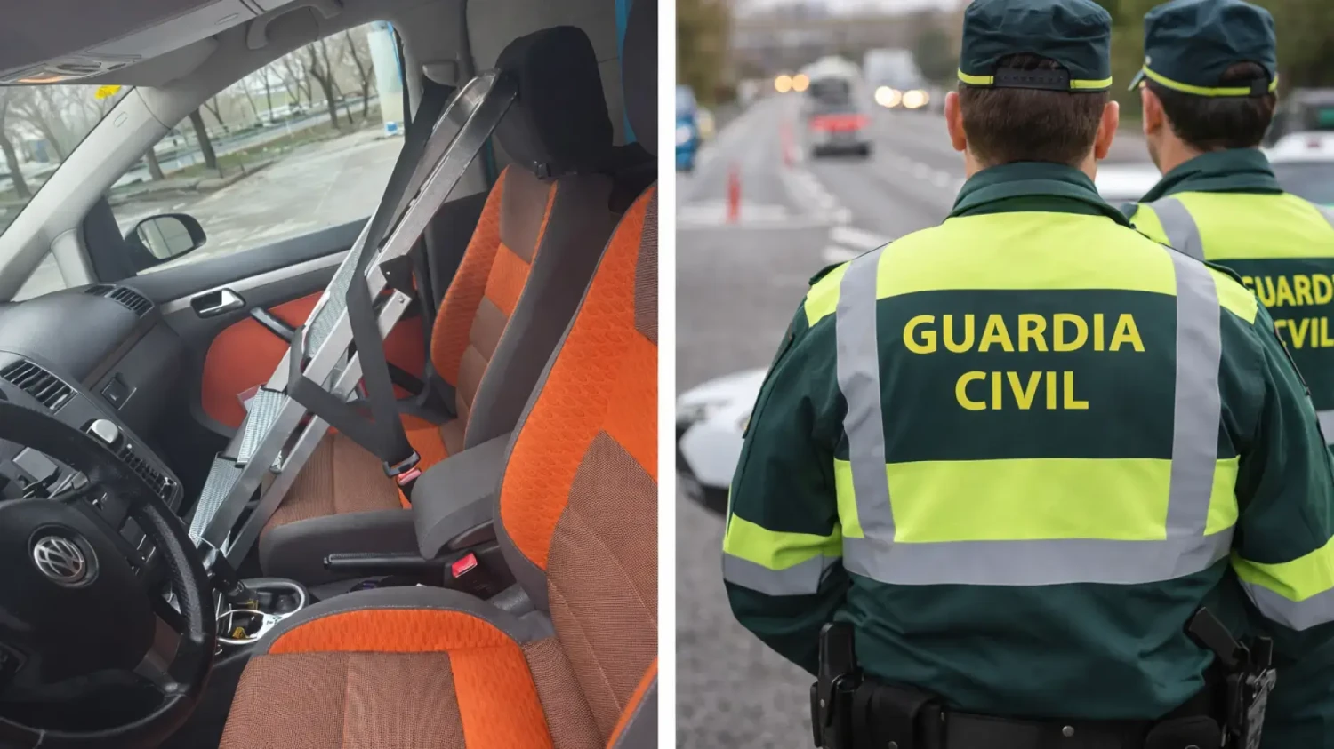 La Guardia Civil multa a un conductor por llevar una escalera en el asiento del copiloto: "Pero si llevo a alguien de 120 kg no es sancionable"