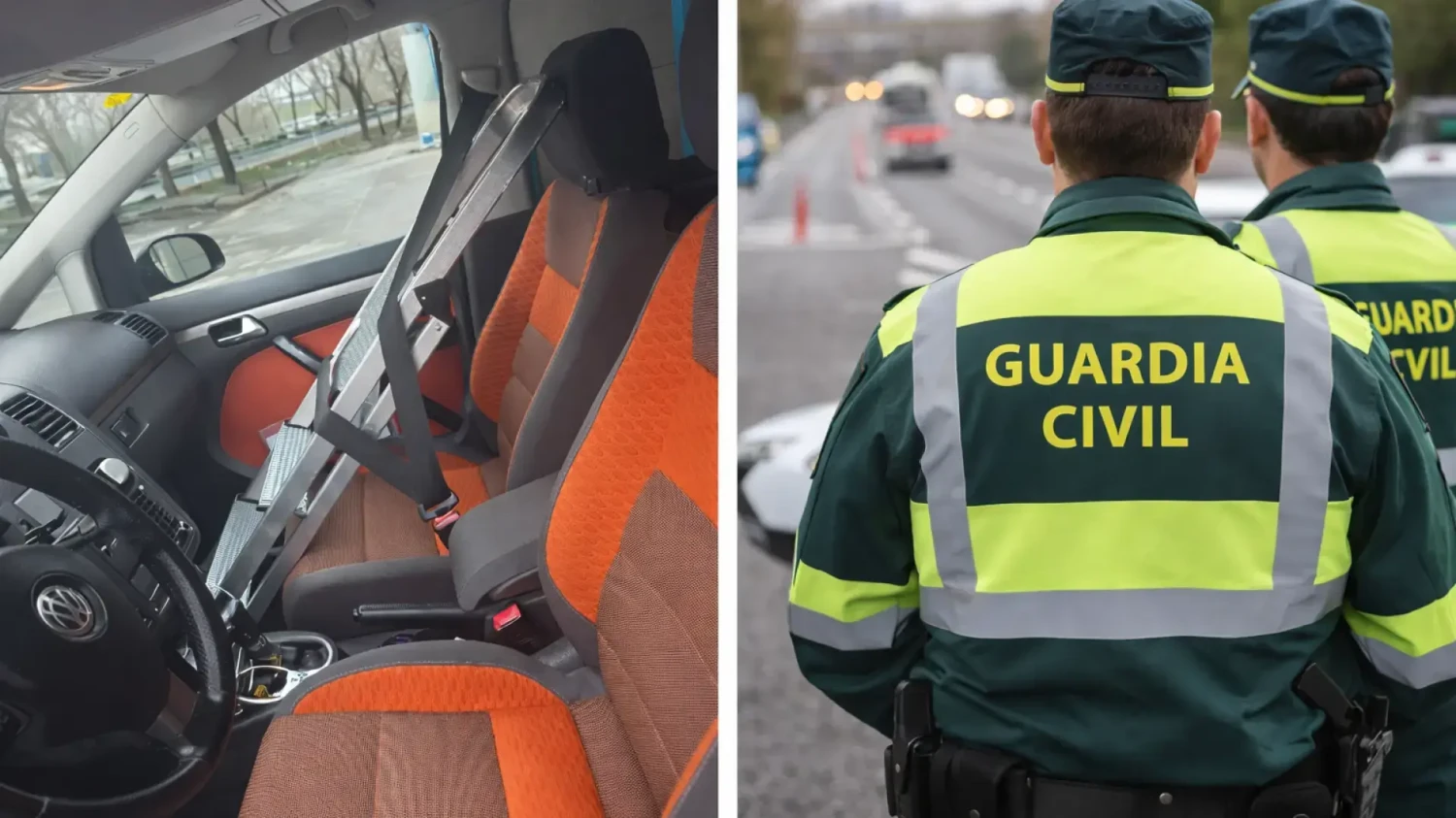 La Guardia Civil multa a un conductor por llevar una escalera en el asiento del copiloto: "Pero si llevo a alguien de 120 kg no es sancionable"