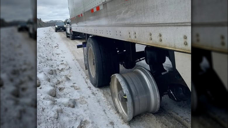 Trucker caught free wheeling over 60 miles without a tire