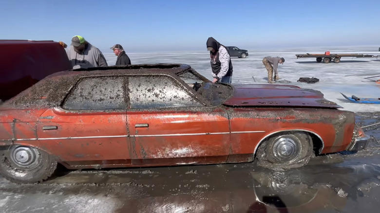This Ford trapped in ice over 40 years ago is finally back on dry land